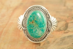 Genuine Turquoise Mountain Mine Sterling Silver Ring